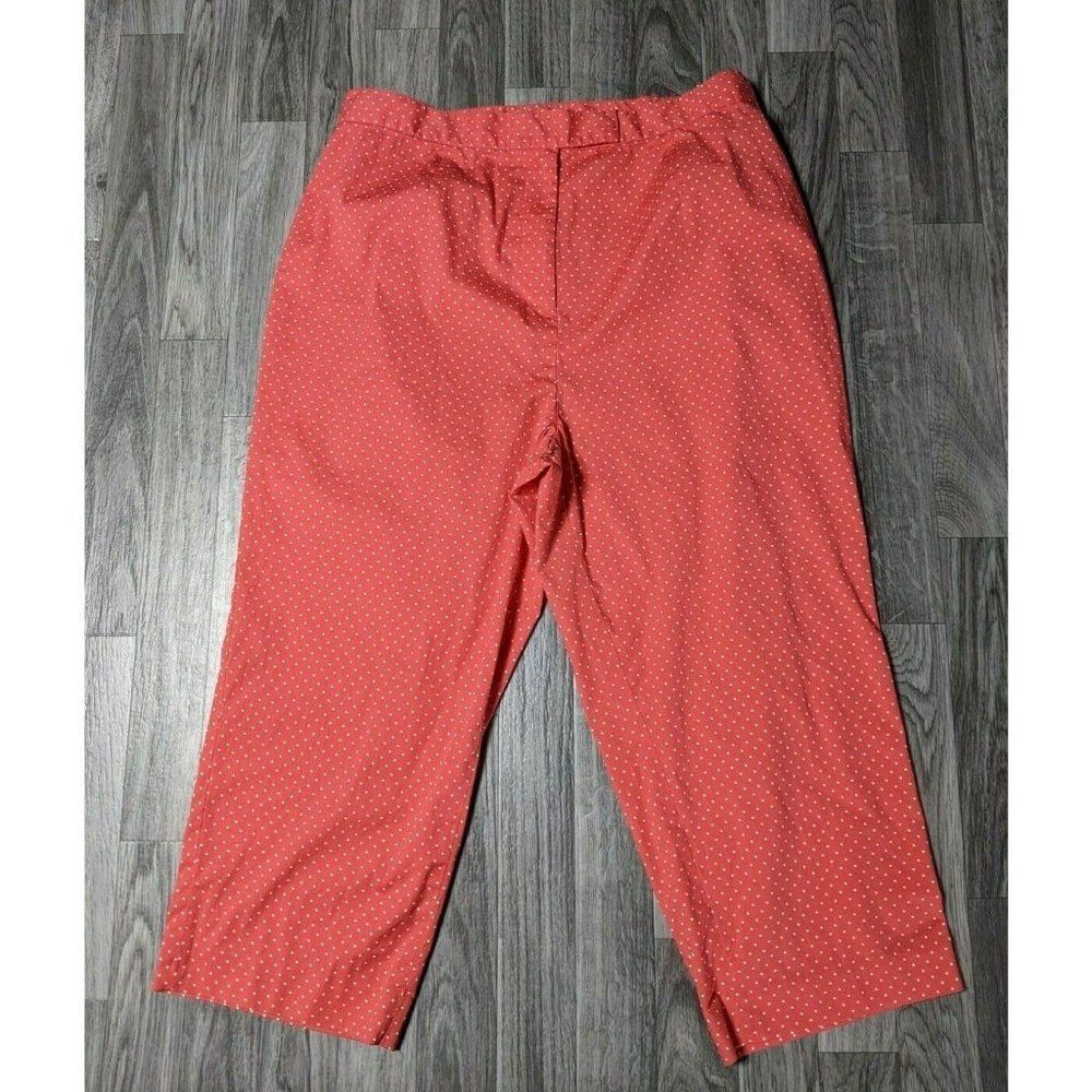 (3/$35) Casual Corner Annex‎ Size X Stretch White Red Polka Dot Capri Pants